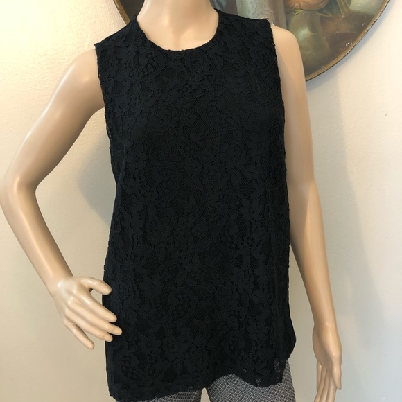NEW Lauren Ralph Lauren Black Lace Sleeveless Top - Picture 2 of 11
